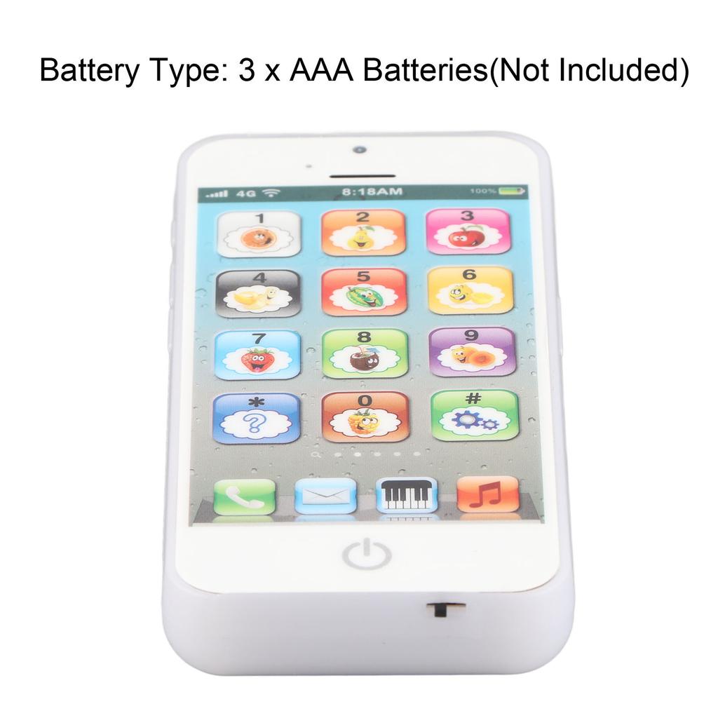 Baby Mobile Phone Toy Simulation Shaped Clr Music Cool Light English Mobile Phone Toy