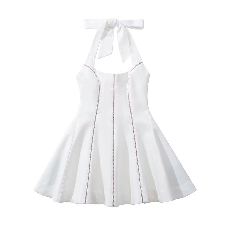 Kaslead New Arrival Women's Clothing Fashion Style Fashion Minimalist Temperament Mesh Slim Fit Patchwork Dress