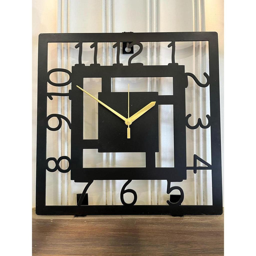Classic Square Shaped Wall Clock | Elegant Metal Wall Timepiece for Home, Office, Living Room, Bedroom
