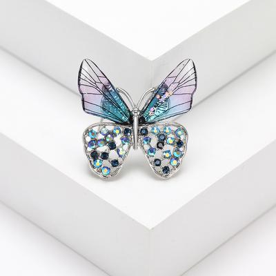 Japan Und Korea Mode Acryl Diamantbesetzte Schmetterlingsbrosche Temperament Vielseitige Mantelanzug Accessoires Anti-Licht Accessoires