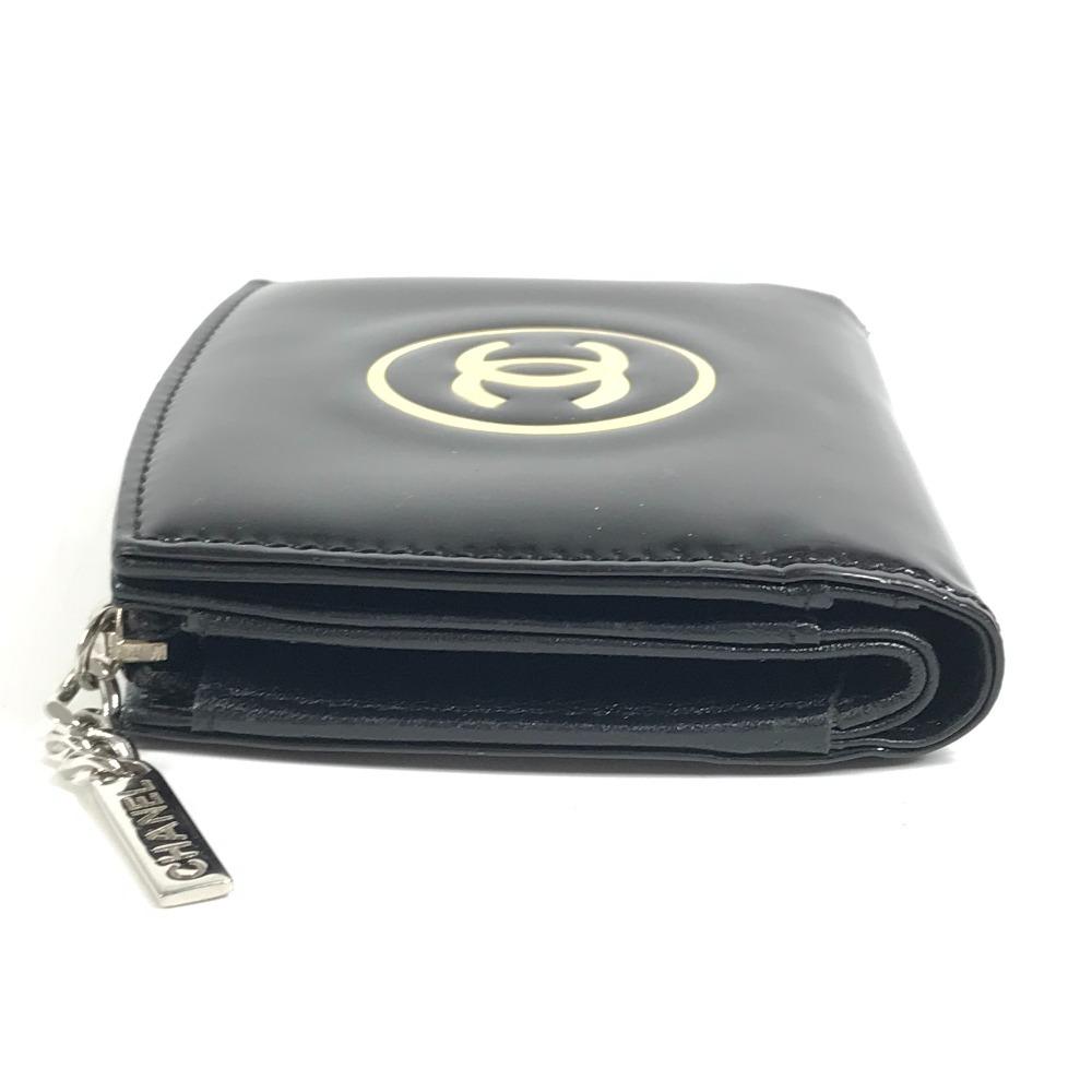 CHANEL Makeup palette CC CC Mark logo Compact Folded wallet enamel Black/White