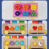 Wooden Toys Colorful Shapes Matching Puzzle Game Box Colorful Beaded Colorful Cognitive Educational Toys Kids Gifts