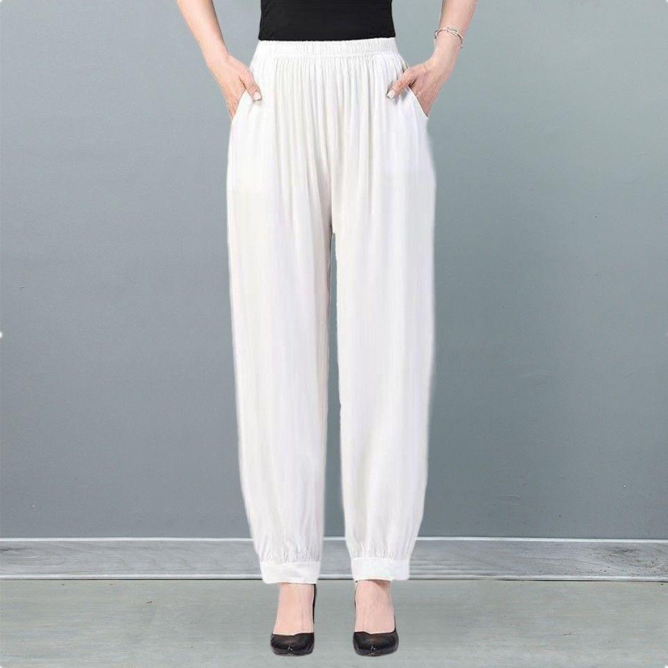 

Women s Plus Size Cotton Silk Lantern Pants - Casual Ethnic Style for Spring 4XL 75-85 kg