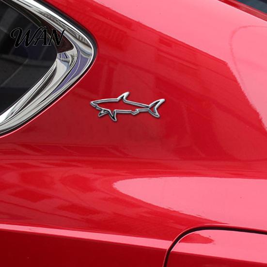 Non-fading Car Sticker Zinc Alloy Shark 3D Hollow Out Animal Decal for Vehicle Side Creative Badge Motorcycle Electric Vehicles Long-lasting