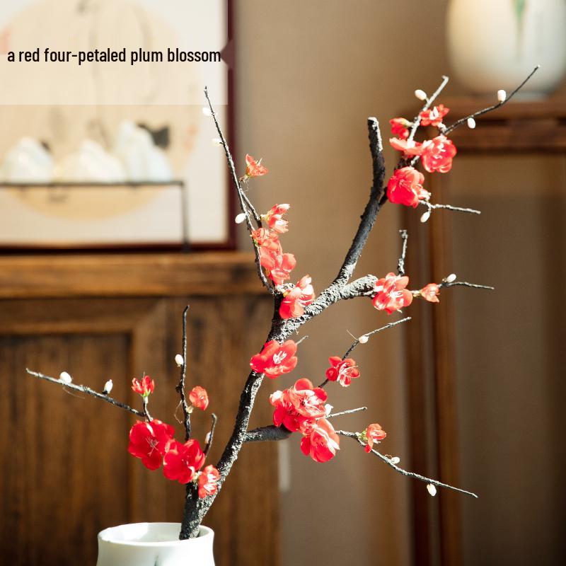Elegant Pink Plum Blossom Dried Flower Bouquet for Home Decoration