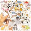50 Cartoon Twisted Cat Doodle Stickers Decorate Guitar Notebook Suitcase DIY Waterproof