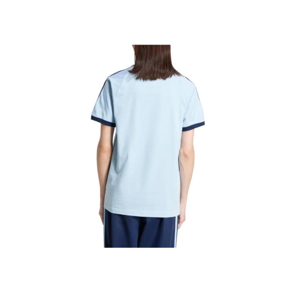 Adidas Originals Adicolor Classics 3-Stripes Fashion Soft Versatile Short Sleeve T-Shirt Men Tops Blue JN7018