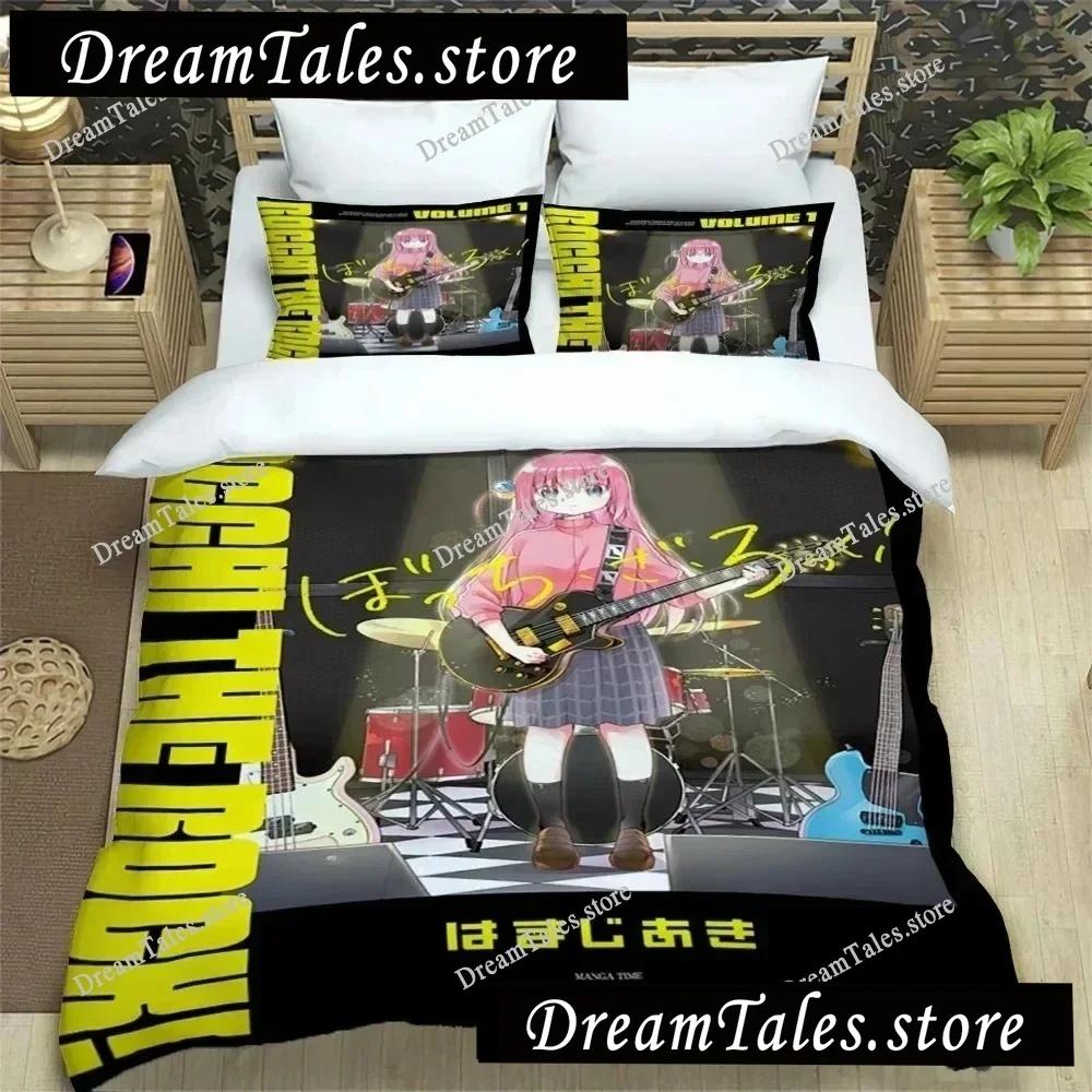 Anime Girl Lonely Rock Art Print Three Piece Bedding Set Article Children Or Adults For Beds Quilt Covers Pillowcases Bedding741