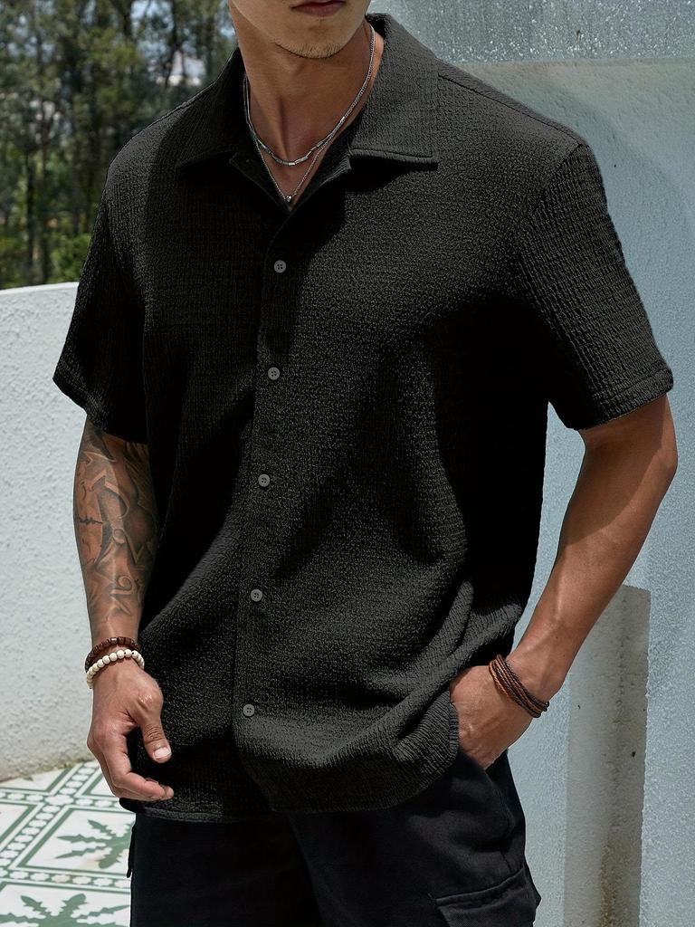 Men's Summer Solid Color Short Sleeve Shirt