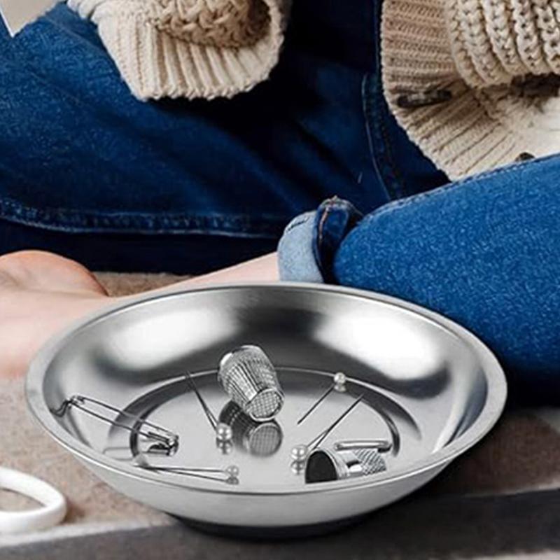 3/4/6 Inches Magnetic Tray Circular Magnetic Parts Bowl Screw Storage Tray Stainless Steel Tools Tray For Auto Suction Pad Tools
