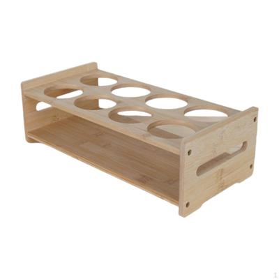 Oil Bottle Rack 4 Holes Rustic Stand Wooden Kitchen Organizer Shelf Dispenser for Home