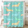 Vibrant Dogs Pattern Shower Curtain Blue Green Pink Yellow Colors Bathroom Decor for Kids Bathrooms Adults Modern Design Waterpr