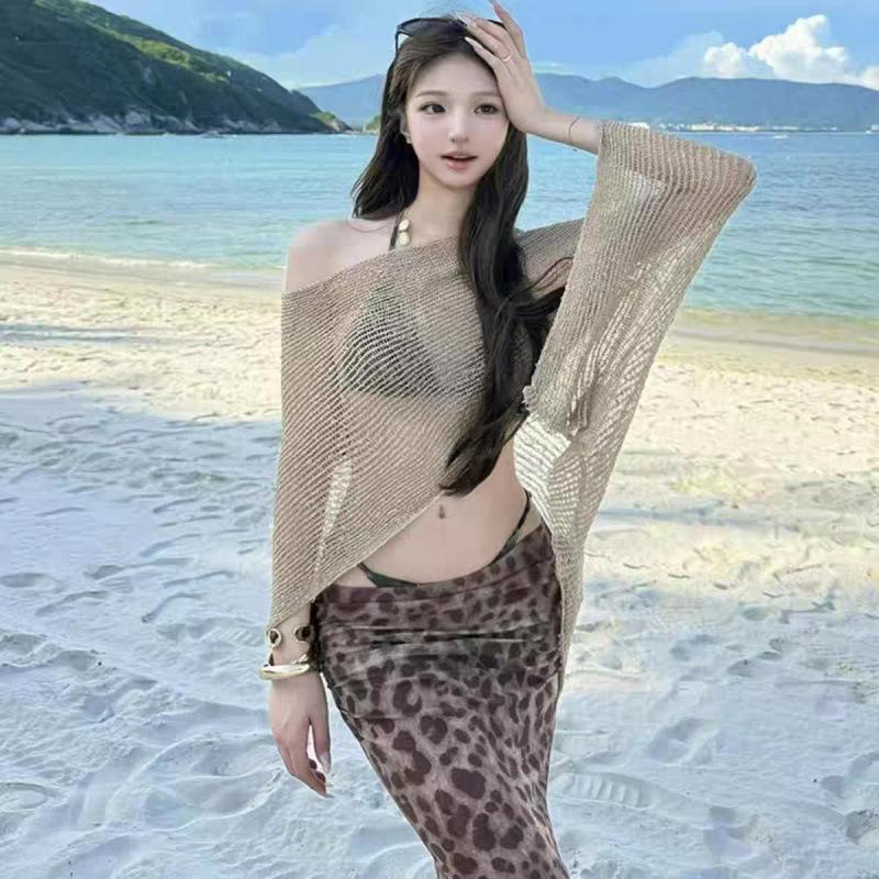 ins seaside vacation swimsuit female sexy split bikini four-piece small chest high-end hot girl swimsuit