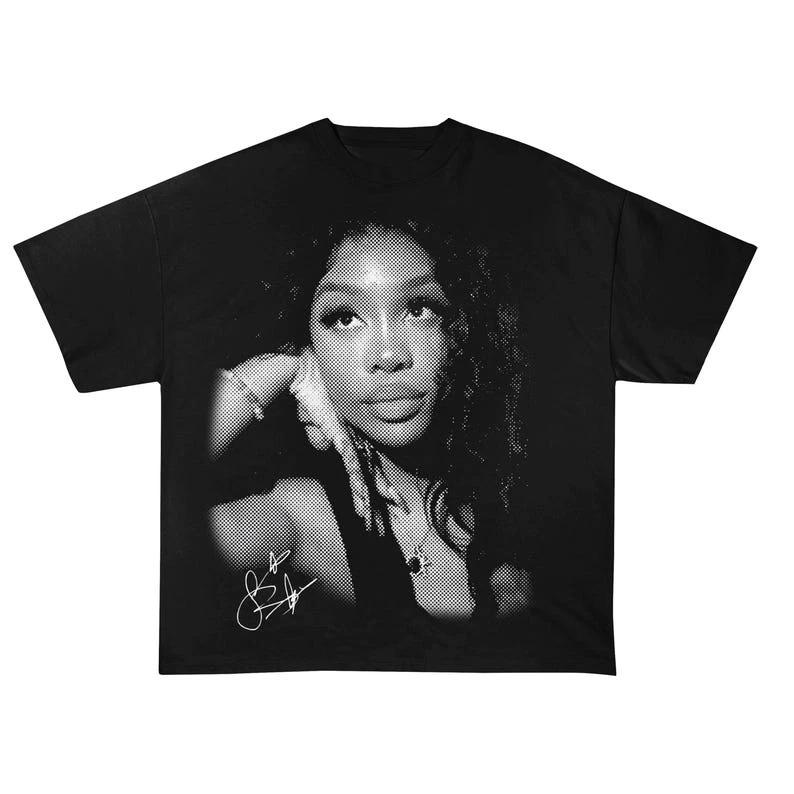 

SZA Travel Hip Hop Rap T-shirt American Hip Hop Summer New Men and Women Retro Fashion Short-sleeved Top 4XL