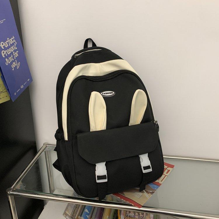 New Cute Rabbit Ear Schoolbag, Casual Korean Version of Large-capacity Backpack Ins Campus College Style Fresh Backpack