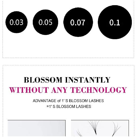 Fadvan Easy Fanning Eyelash Extensions flora Lash Soft Black Russian Volume Lashes Flare Auto Fan Eyelashes Makeup Natural Cilia