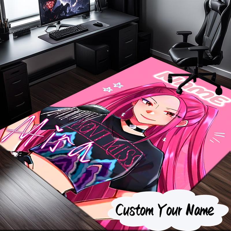 Custom Name KPop Cartoon Carpet, Chair Rug,Area Rug for Office Bedroom living rooms bedroom, Doormat decor Christmas fan gifts