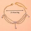 Trendy Rhinestone Tassel Multi-Layer Anklet - European & American Style Fashion Accessory for Women