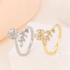 Personalized Temperament Flower Leaf Ring for Women, Retro and Fashionable Butterfly Opening Rings