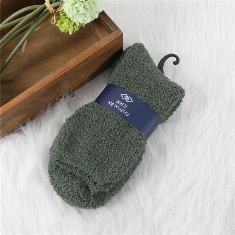 

Теплые зимние однотонные пушистые флисовые носки женские мягкие пушистые носки-тапочки женские толстые коралловые домашние носки для сна 1pc