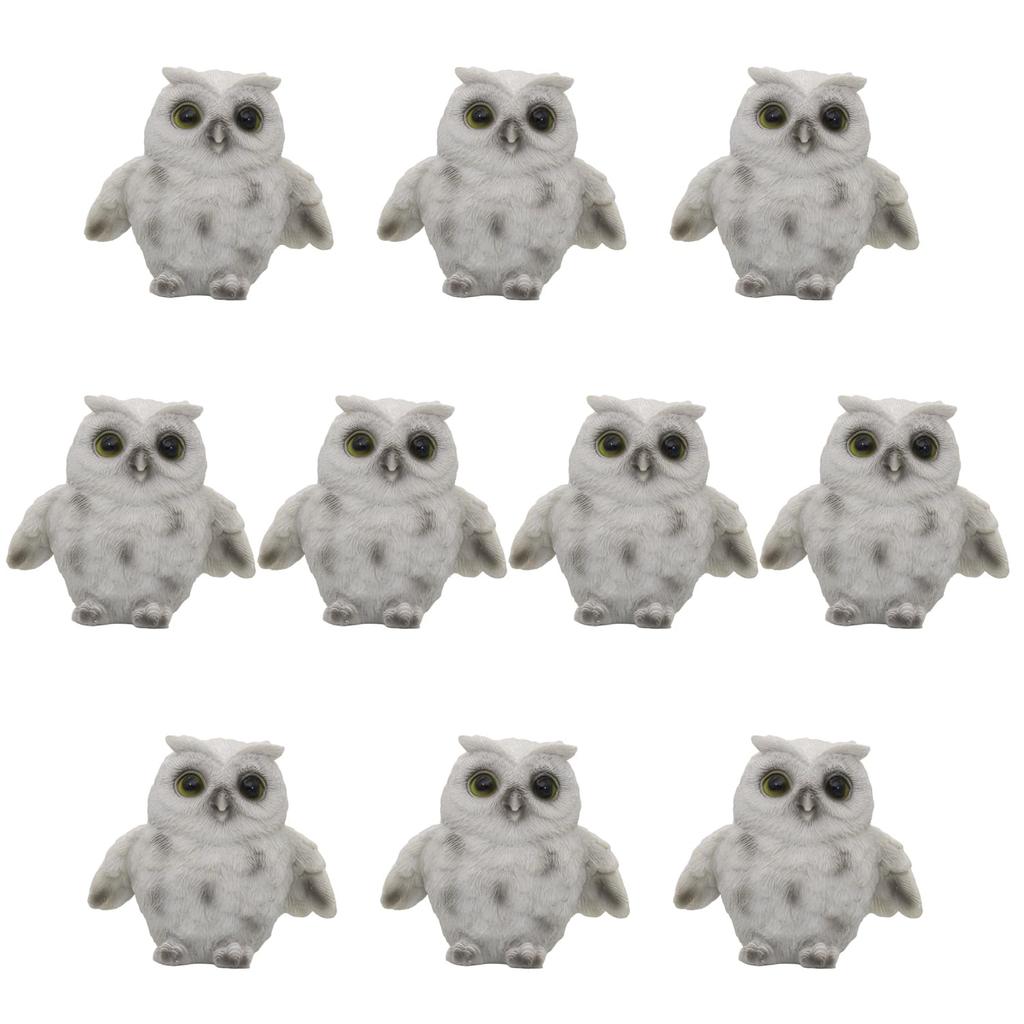 Castle Enterprises Owl Feather Hanging Total Length Figurine x 10 Pieces Set God of Learning in Europe Commercial Use (Small) 8.5cm (White) "No