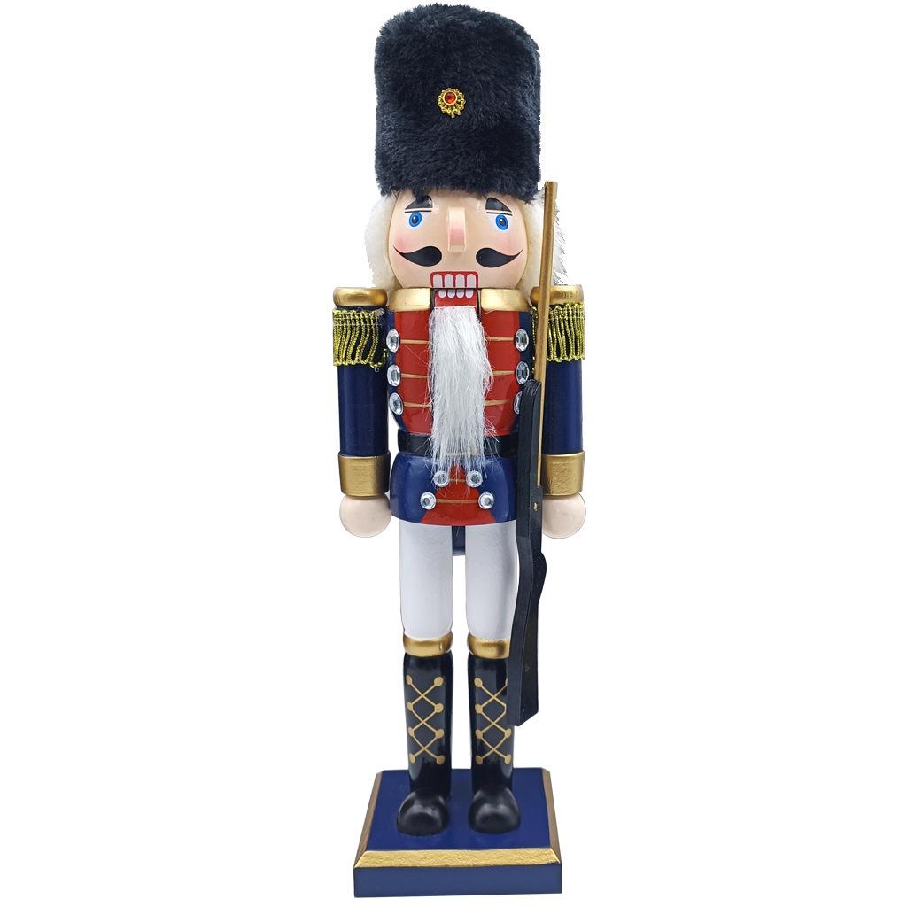 For Factory Direct 30CM Wooden Nutcracker King Soldier Christmas Gift Puppet Ornament Walnut -017