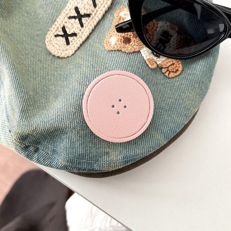 

Mobile Airbag Holder Circular Leather Pattern Solid Color Button Adhesive Desktop Lazy Watching Stand Extendable Simple