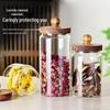 Acacia Wood Glass Sealed Kitchen Storage Jar Transparent Jar for Tea, Snacks, Grains, Coffee Bean.