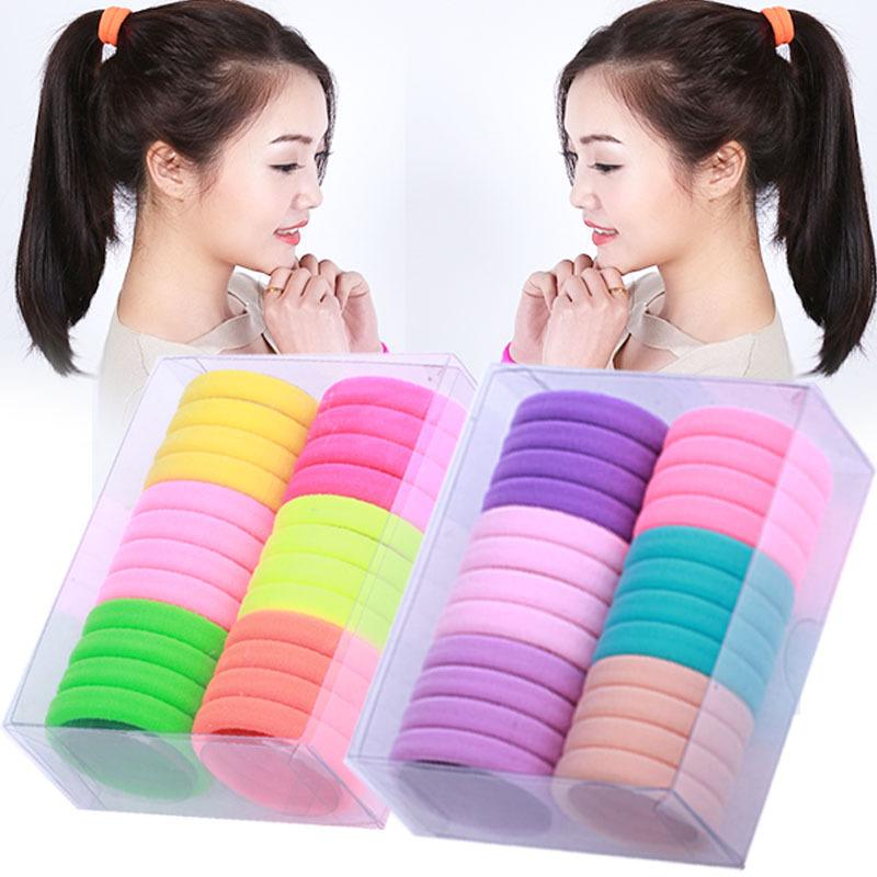 

High-elasticity Box Towel Hair Band Fresh Hyuna Colorful Hair TieTowel Band Candy-colored Rubber Band