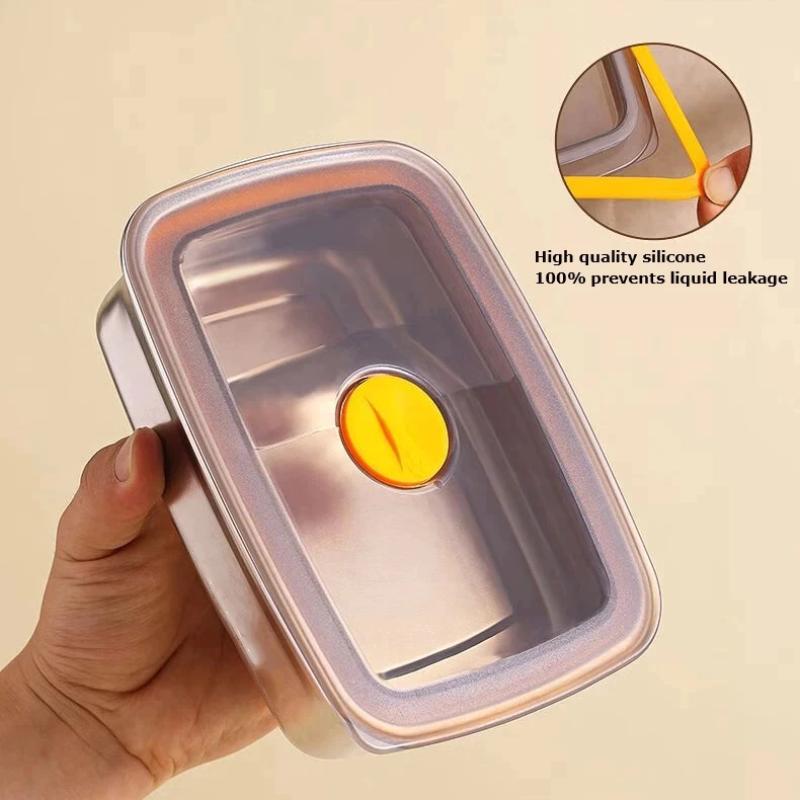 Food Grade Stainless Steel Lunch Box Vacuum Antibacterial Sealed 600/1000/1500ml Leakproof Bento Box for Office Workers