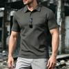 Men's Sporty Breathable Mesh Button-Up Pure Color Casual Shirt Summer Loose Fit Polyester Dry-Moisture Wicking Short Sleeve