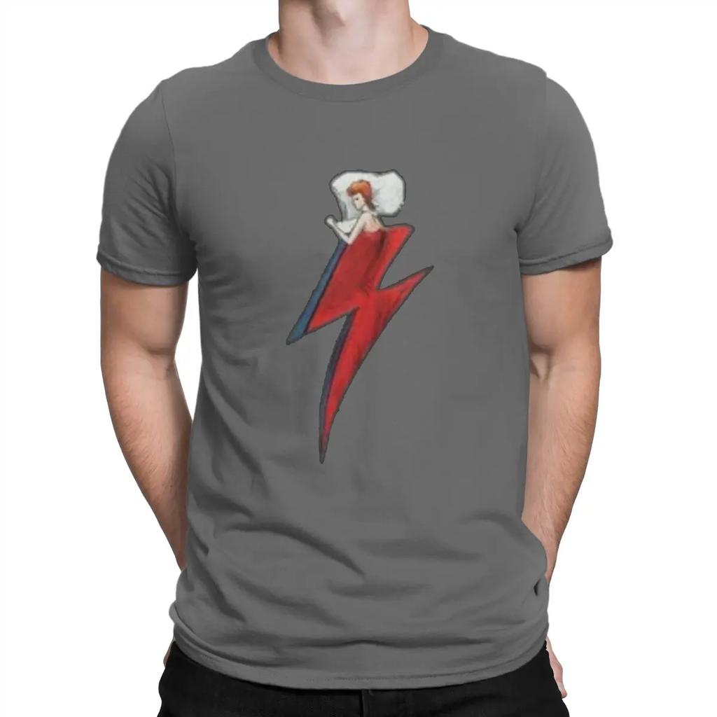 Cool Cool B-Bowie Creative TShirt for Men Sleeping Round Collar Pure Cotton T Shirt Hip Hop Birthday Gifts OutdoorWear