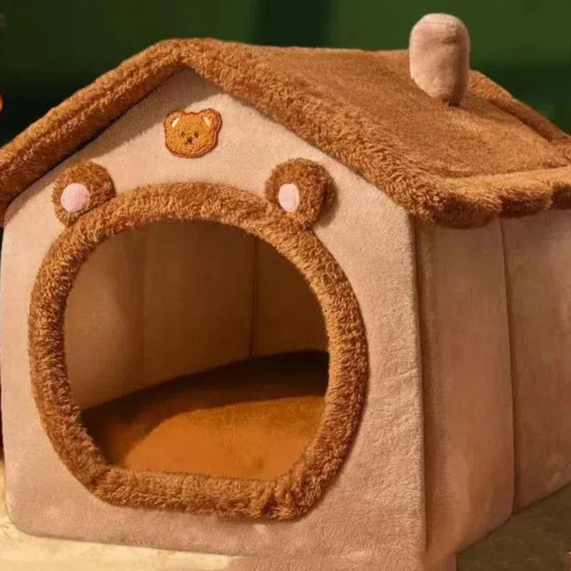 

Removable Washable Cat Dog Nest Four Seasons Universal House Bedding Supplies Small Dogs Teddy Pets Indoor All Season Pet Bed 33x30x32cm