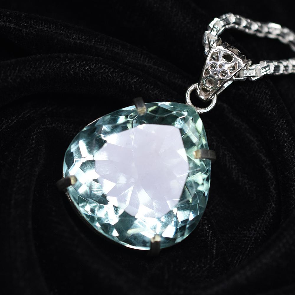 Lab Created 925 Starling Silver 74 Ct Perfect Pear Cut CERTIFIED Gems Pendant MY.PD-108-NS