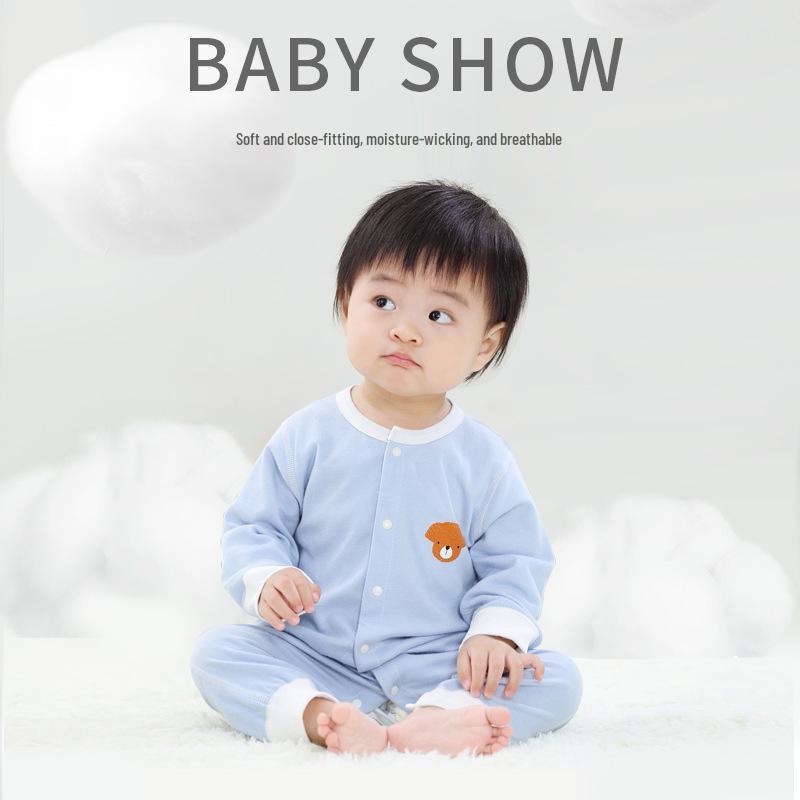 Autumn Newborn Pure Cotton Rompers: Air Conditioning Monk Clothes for Spring, Summer, and Fall