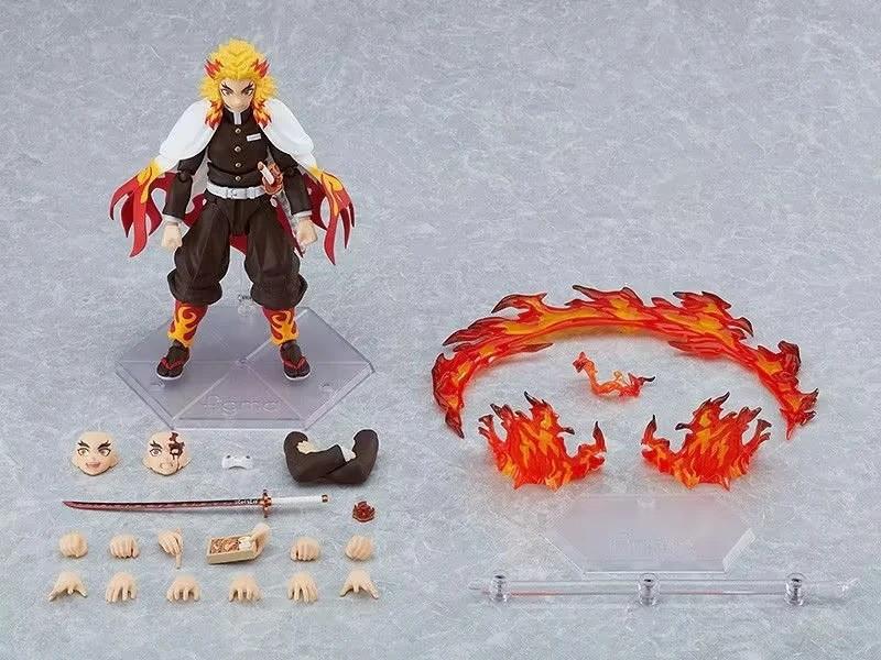 Figma Anime Action Figure Set - Zenitsu Agatsuma Kamado Tanjiro Nezuko & Kyojuro Rengoku Collectible Models with Moveable Joints