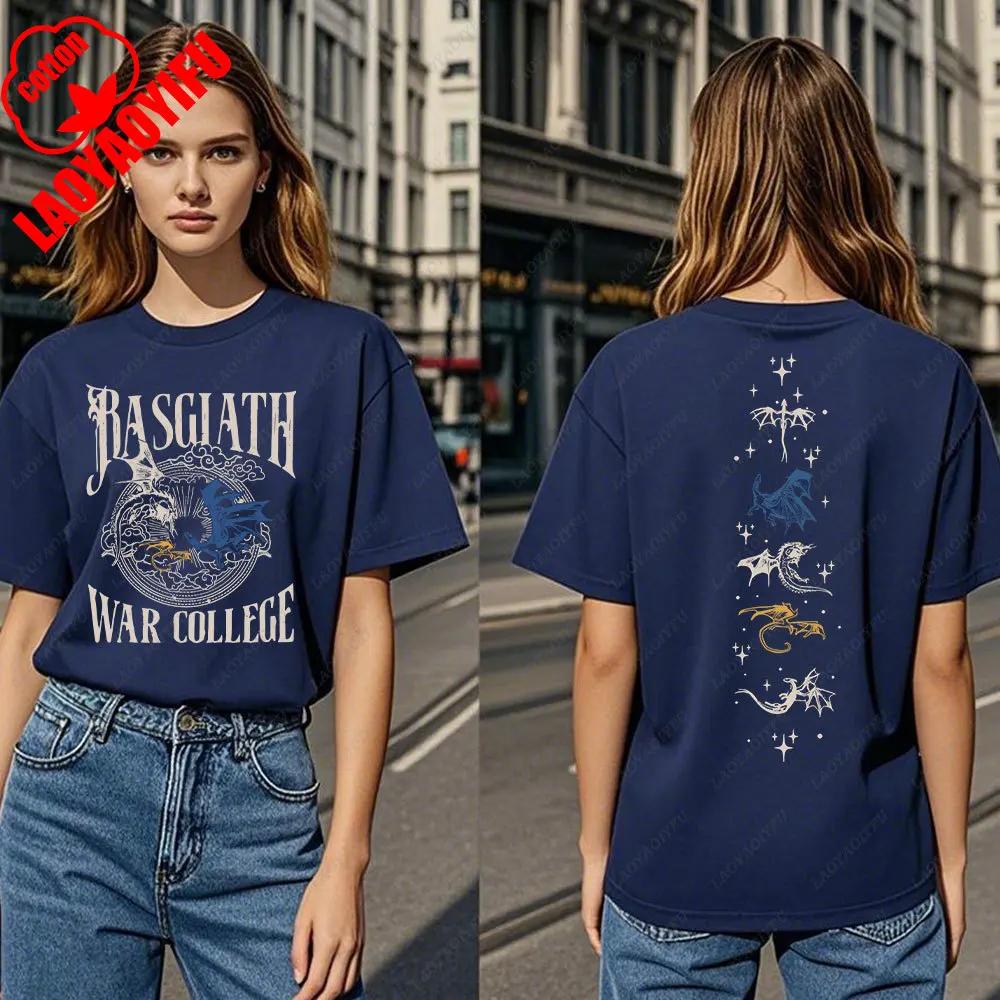 Fourth Wing DoubleSided TShirt Basgiath War College TShirt Women Tshirts High Quality Cotton Short Sleeve Graphic Vintage Tee