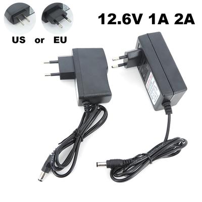 AC 110V 240V To DC 12.6V 1A 2A 1000ma Charger Volt Power Supply Adapter 5.5*2.5MM For 18650 Lithium Battery Pack EU US Plug