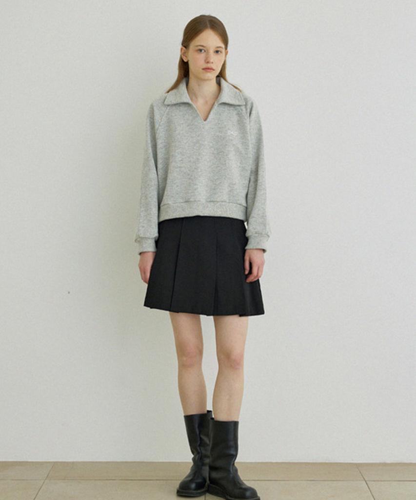 Aejeuipeu Luna Pleated Skirt (Black)