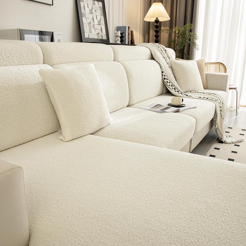 Thick Plush Sofa Seat Cushion Cover, Couch Cushion Covers Universal Sofa Cover Washable Stretch Slipcovers For Sectional Sofa