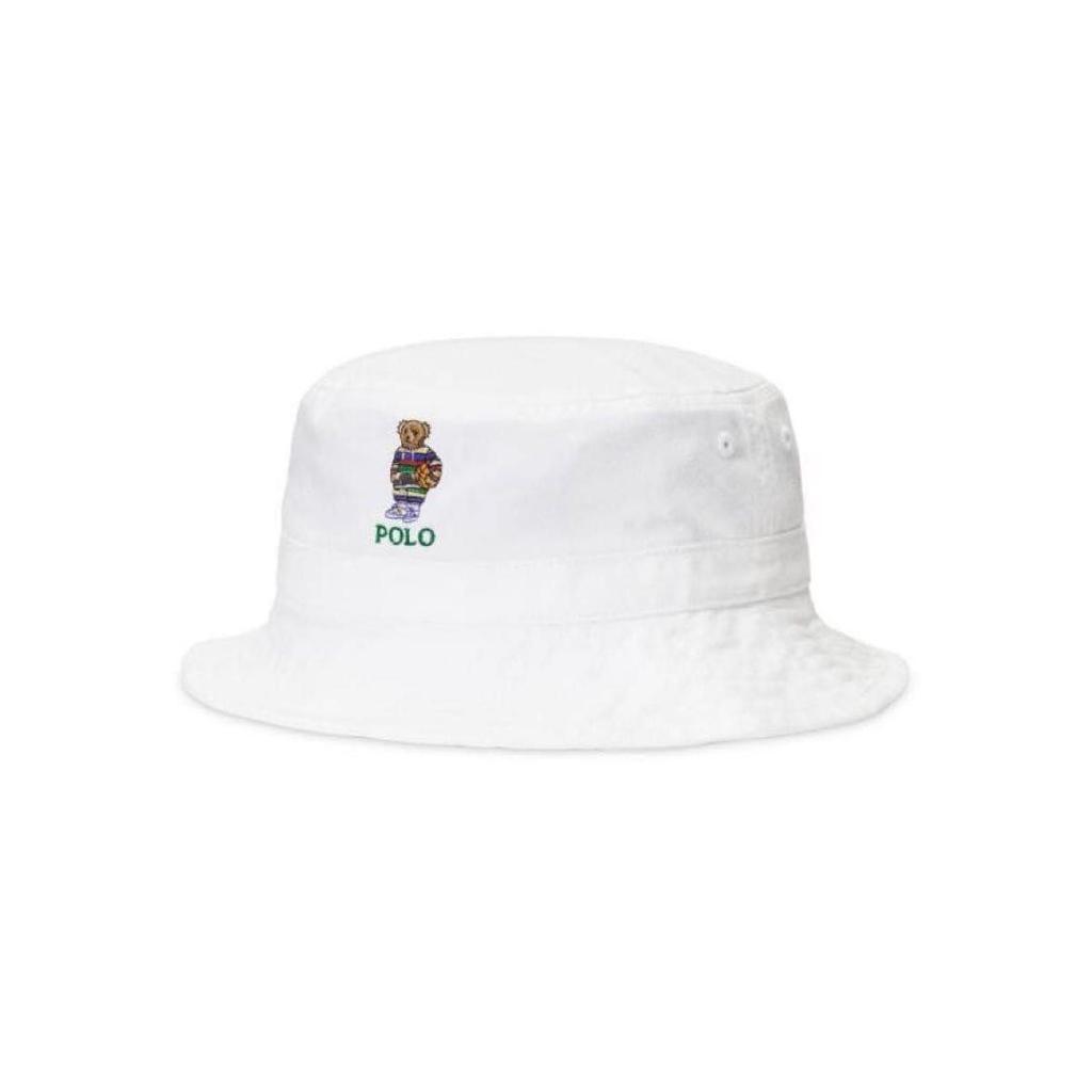 Used [New] Ralph Lauren Polo Bear Bucket Hat White 8-20