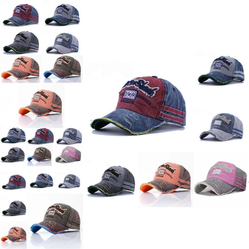 Vintage Embroidered Raw-brims Baseball Cap For Unisex