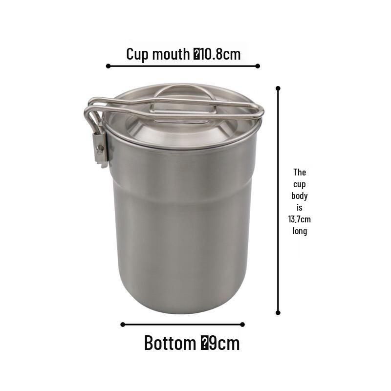 ZISIZ Stainless Steel Portable Camping Mug with Folding Handle