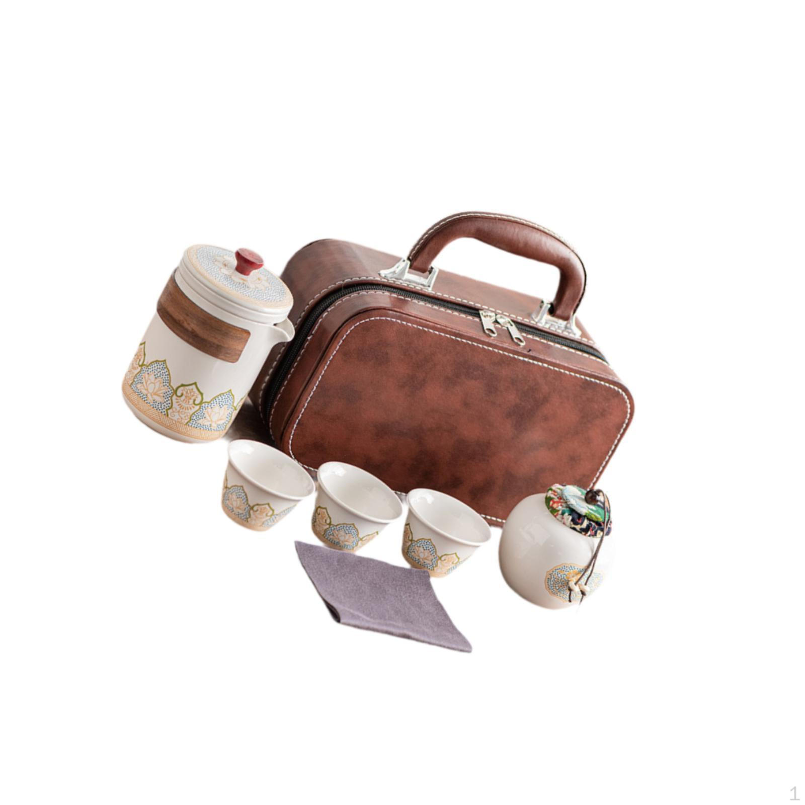 

Дорожный чайный набор со стильной сумкой для переноски белый