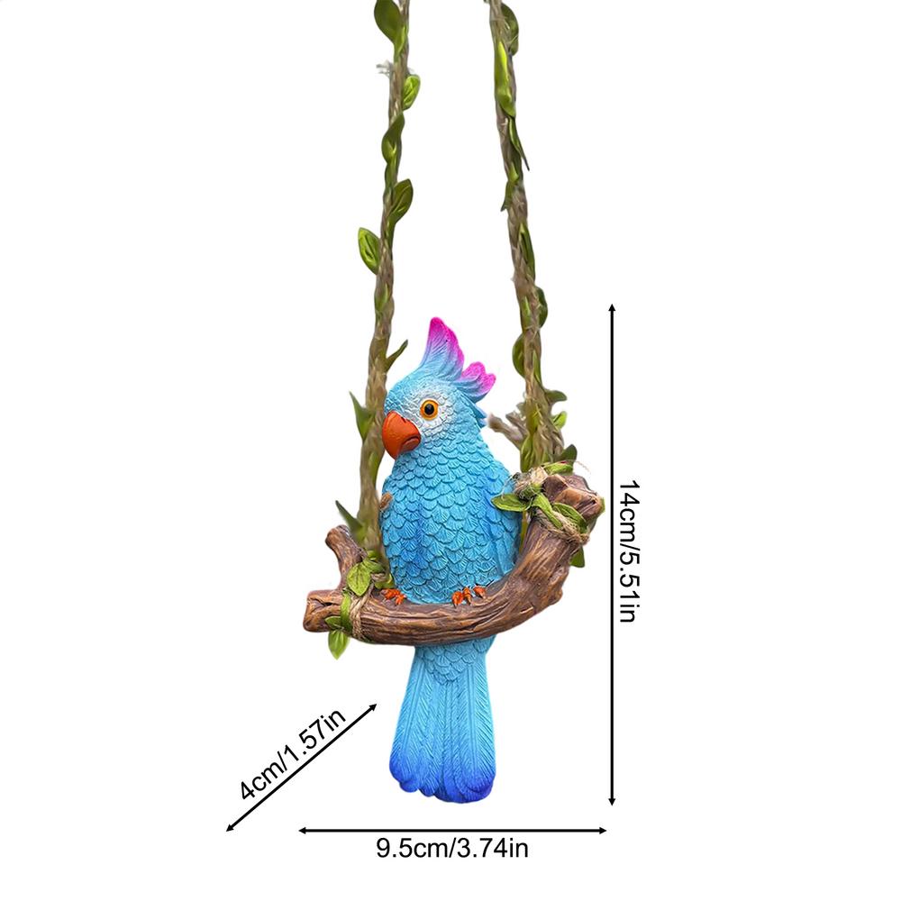Bird Decor Realistic Funny Tropical Parrot Ornament Decorative Bird Art Collectible Figurines for Outdoor Patio Porch Garden