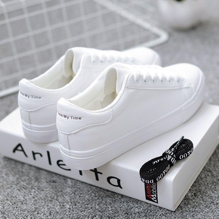 Spring and Autumn New Flat Baseplate Shoes Student Breathable Single Shoes Casual White Shoes