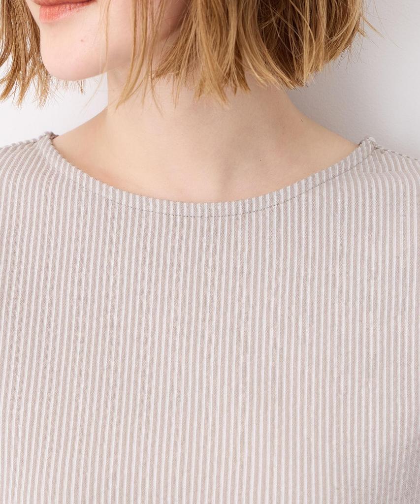 Petit Honfleur Soccer Stripe Pullover Beige Women's 521120,