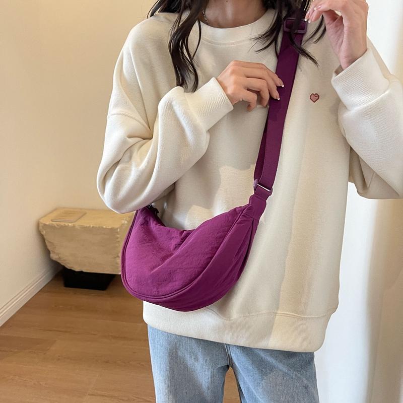 Small Bag Women's Simple All-Match Satchel Shoulder Bag Crossbody Dumpling Bag for Travel