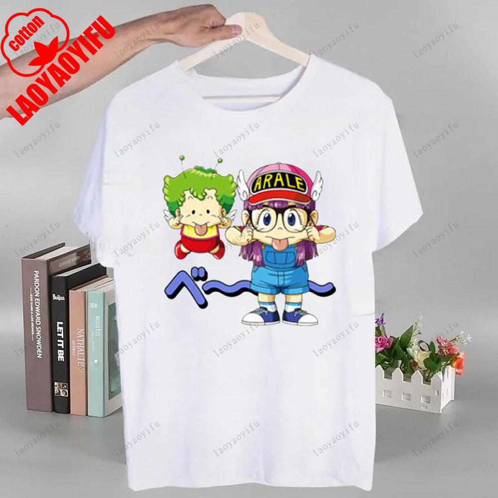 Arale T-shirts Women Graphic Japanese Manga Tshirt Breathable Camisetas Fashionable and Casual Cotton Short Sleeved Round Neck