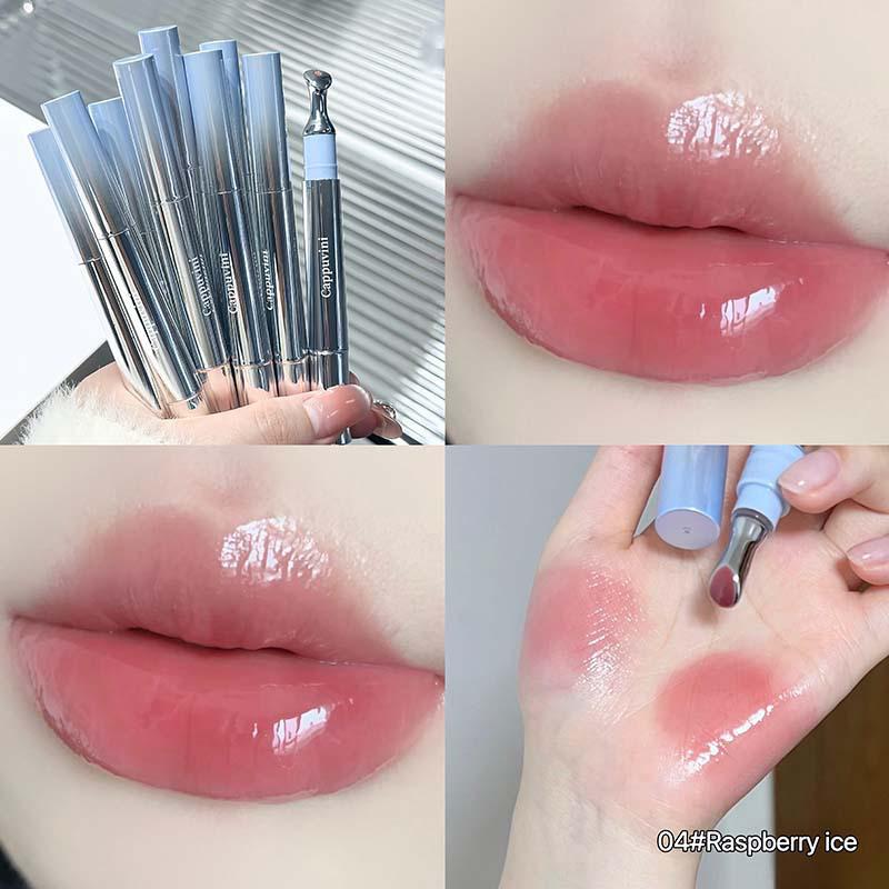 Cappuvini Mirror Gloss: Nude Serum Lip Gloss & Tint with Whitening Effect for Students